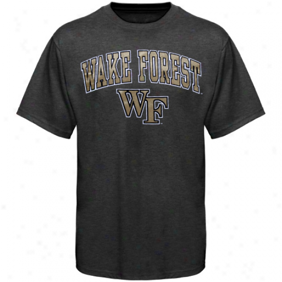 Wake Forest Demon Deacons Arched University T-shirt - Charcoal
