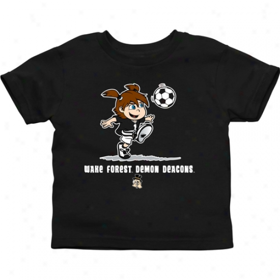 Wake Forest Demon Deacons Infant Girls Soccer T-shirt - Black