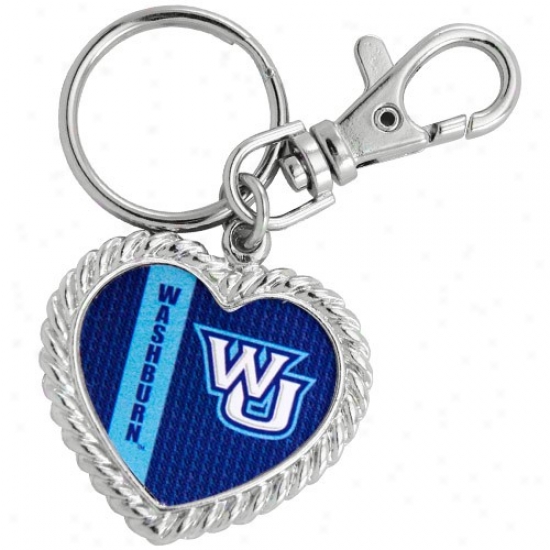 Washburn Ichabods Silvertone Heart Keychain