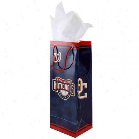 Washington Nationals Navy Blue Bottle Gift Bag