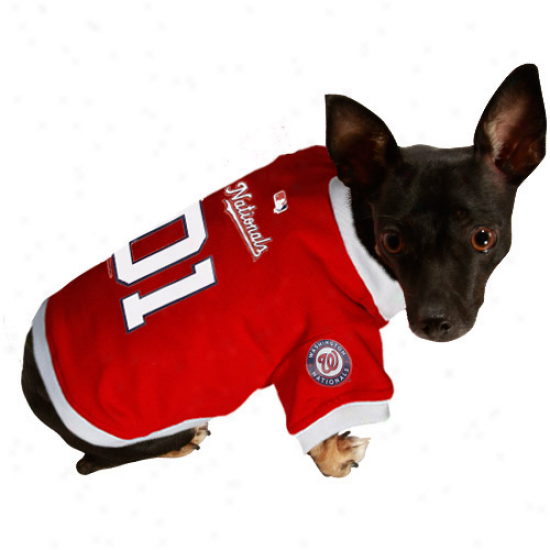 Washington Nationals Red Mesh Pet Jersey