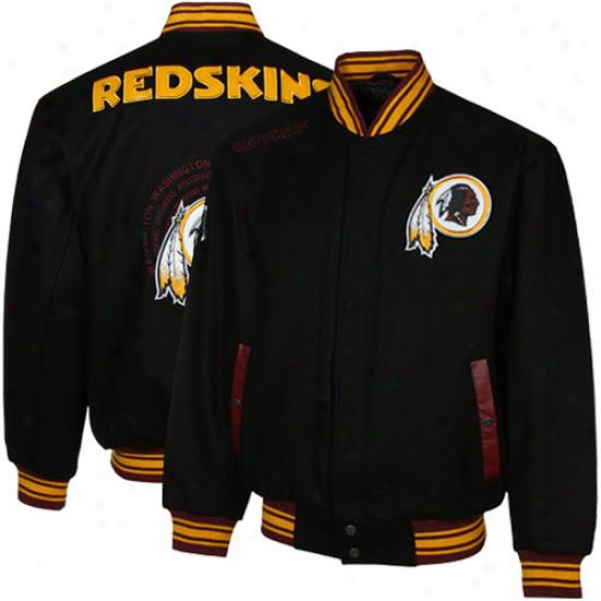 Washington Redskins Black Mv0 Heavhweight Wool Jacket