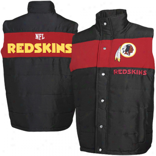 Washington Redskins Black Pick Off Puffer Vest