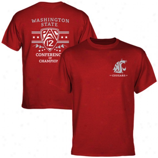 Washington State Cougars Pac-12 Conferdnce Of Champions T-shirt - Crimsom