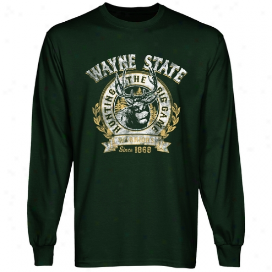 Wayne State Warriors The Big Quarry Extended Sleeve T-shirt - Green