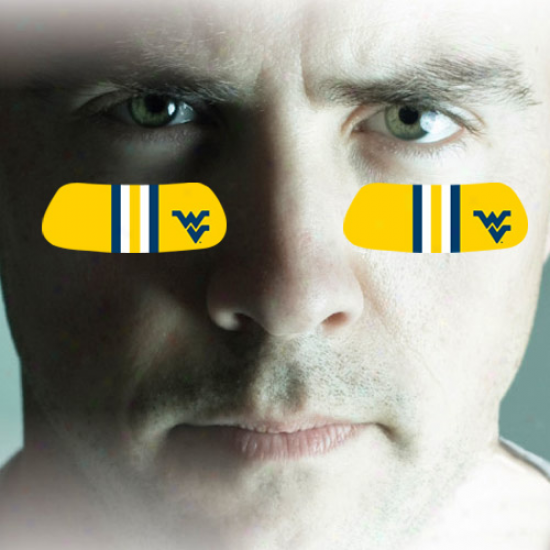 West Virginia Mountaineers 2-pair Old Gold Team-colored Eye Black Strips