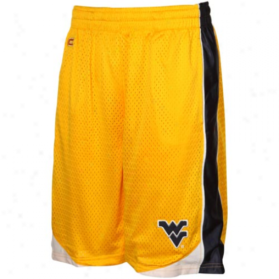 West Virginia Mountainers Gold Vector Workout Shorts