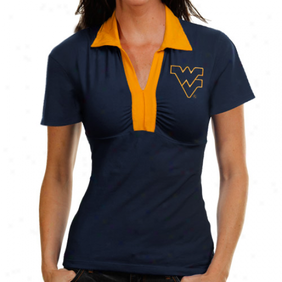 West Virginia Mountaiheers Ladies Navy Blue Jessie Polo