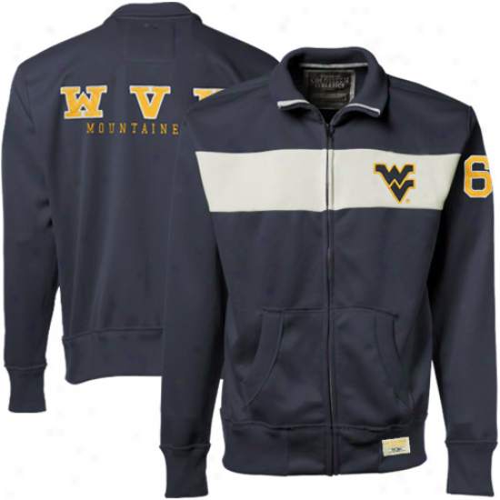 West Virginia Mountaineers Ships of war Blue Ace Full Zip Track Jacket