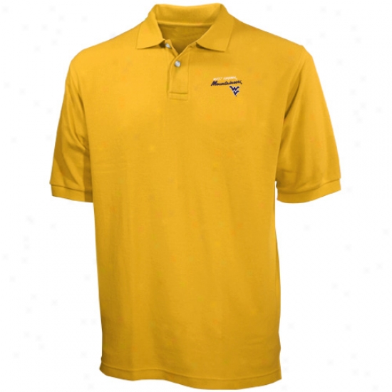 West Virginia Mountaineers Old Gold Blazer Logo Pique Polo