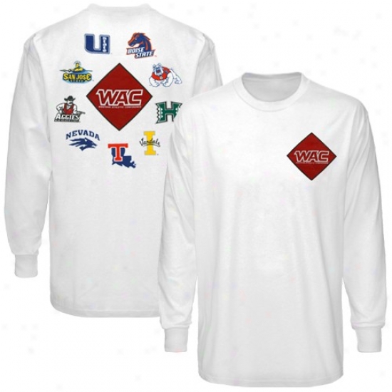 Western Athletic Conference White Conference Diamond Long Sleeve T-shirt