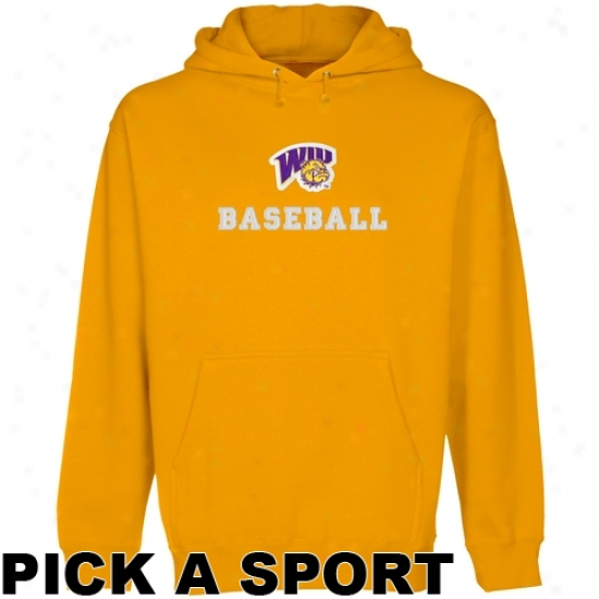 Western Illinois Leathernecks Custom Sport Logo Applique Pullover Hoodie - Gold