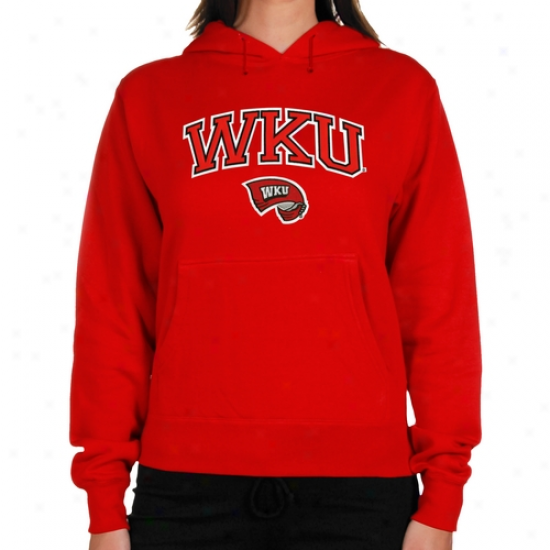 Western Kentucky Hilltoppers Ladies Logo Arch Applique Midweight Pullover Hoodie - Red