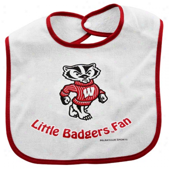 Wiscinsin Badgers Cotton Baby Bib -white