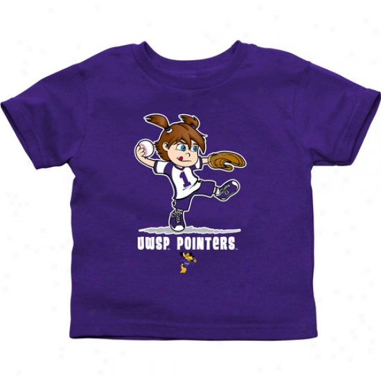 Wisconin-stevens Point Pointers Toddler Girls Softball T-shirt - Purple