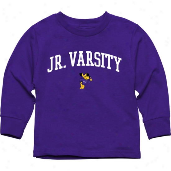 Wisconsin-stevens Point Pointers Toddler Jr. Varsity Long Sleeve T-snirt - Purple