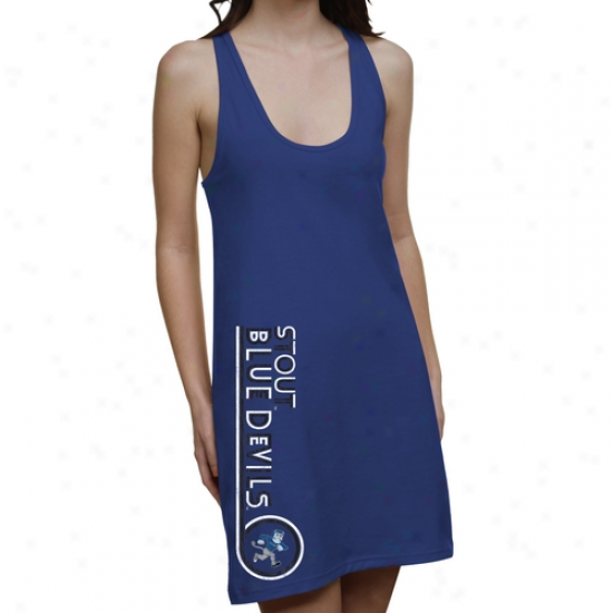 Wisconsin Stout Blue Devils Ladies Retro Junior's Racerback Dress - Royal Blue