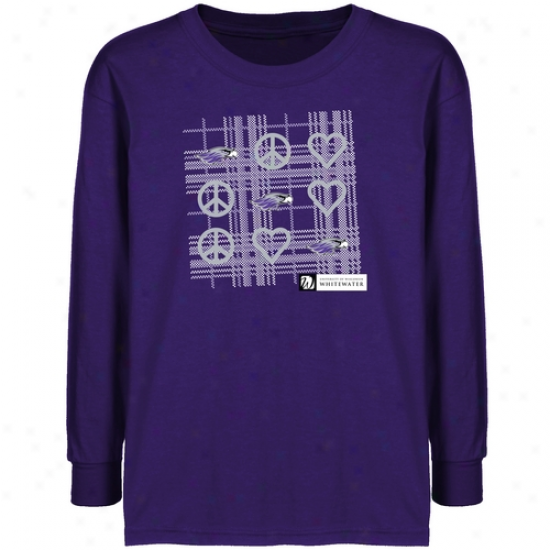 Wisconsin-whitewater Warhawks Youtth Purple Tic-tac-toe T-shirt