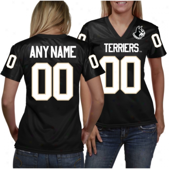 Wofford Terriers Women's Personalized Fashion Football Jersey - Black