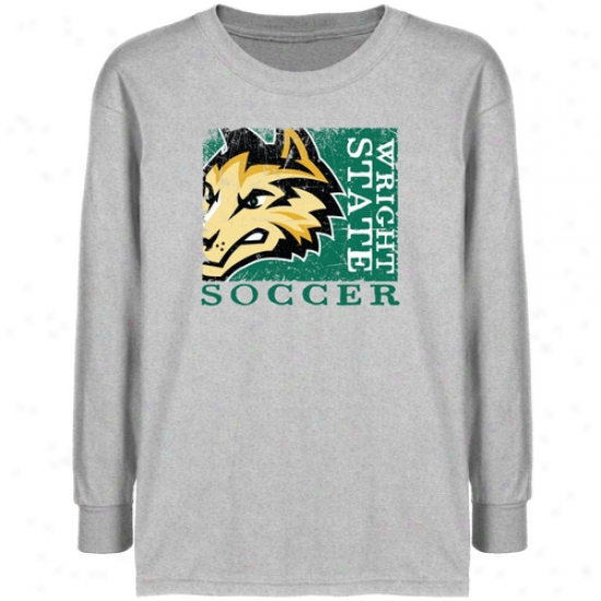 Wright State Raiders Youth Ash Sport Stamp T-shirt