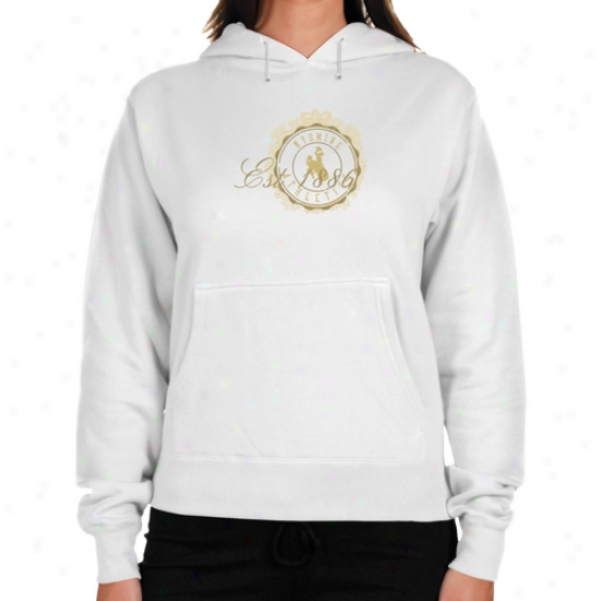 Wyoming Cowboys Ladies White Date Stamp Lightweight Hoody