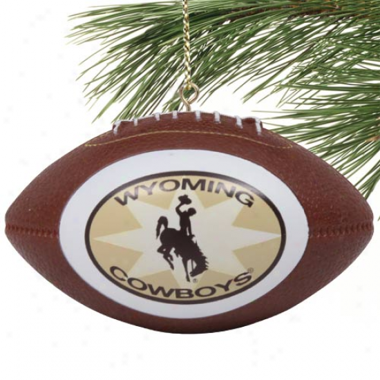 Wyoming Cowboys Mini Replica Footbaall Ornament