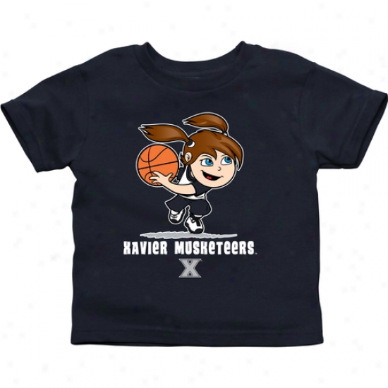 Xavier Musketeers Toddler Girls Basketball T-shirt - Navy Blue