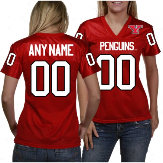 Youngstown State Penguins Women's Pereonalized Fashion Football Jersey - Red