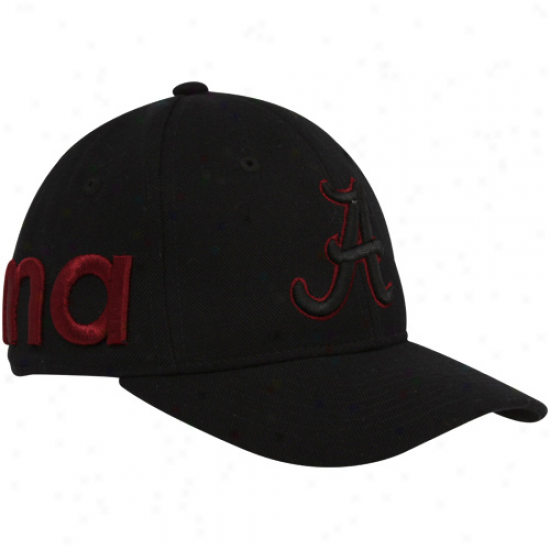 Zephyr Alabama Crimson Tide Black Marquee Fitted Hat