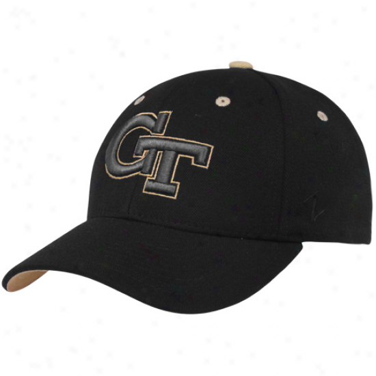 Zephyr Georgia Tech Yellow Jackets Black Fadeout Ii Z-fit Hat