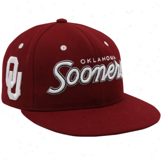 Gentle Oklahoma Sooners Crimson Rainmaker Snapback Adjustable Hat