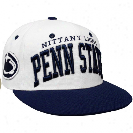 Zephyr Penn State Nittany Lions White-navy Blue Superstar Snapback Adjustable Hat