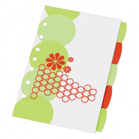 5.5 X 8.5 Mini Studio Collection Write-on 5tab Dividers By Avery - Retro Circles