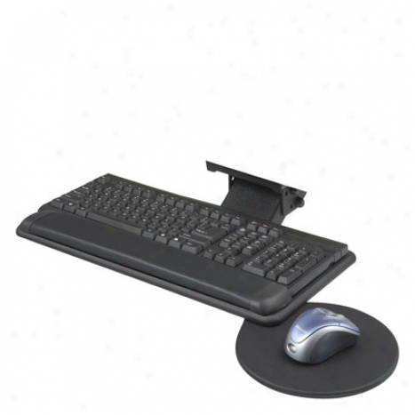 Adjustable Keyboard Platform With Swivel Mouse Tray By Safco - Black