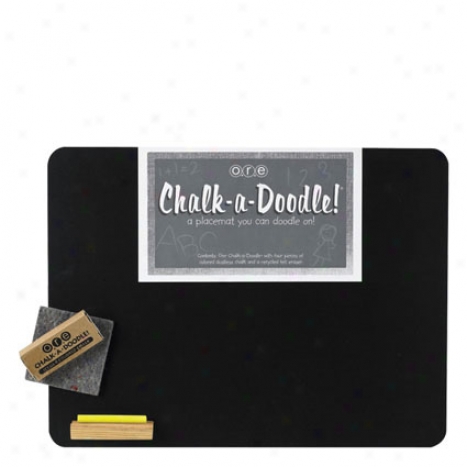 Chalk-a-doodle Placemat By O.r.e. Originals - Black