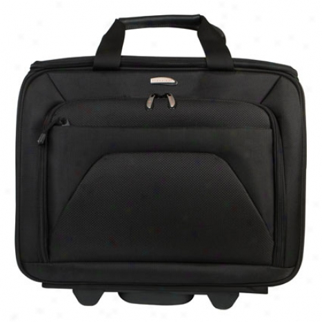 Checkpoint Friendly Two-compartment Wheeled Computer Case - Black Nylon