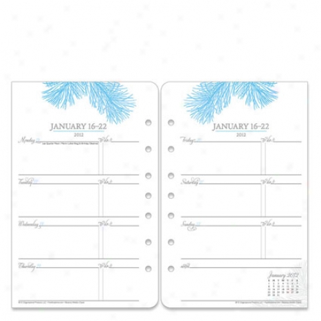 Classic Botanica Ring--bound Weekly Planner Refill - Jan 2012 - Dec 2012