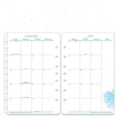 Classic Botanica Two-page Monthly Calendar Tabs - Jul 2012 - Jun 2013