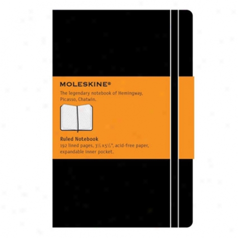 Classic Hard Cover Notebook Ruled Pocket By Moleskine - Black