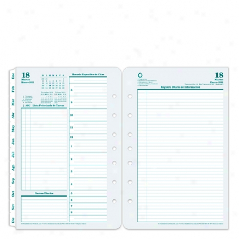 Classic Spanish Original Ring-bound Daily Planner Refill - Jan 2012 - Dec 2012