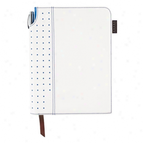 Cross Signature Medium Journal -  White/royal Blue By Intermix