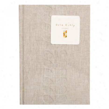 Debossed Stem Journal By Orla Kiely - Light Grey