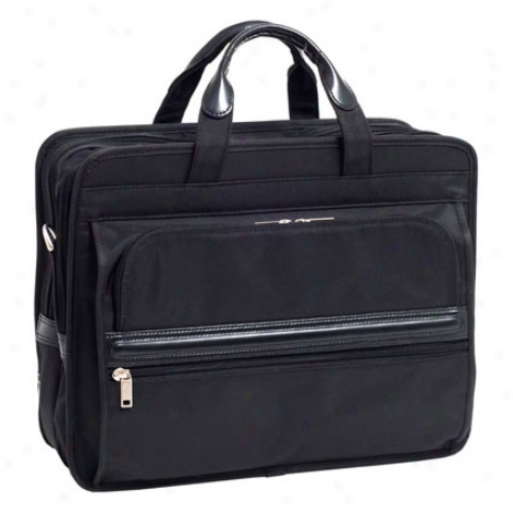 Elston Nylon Double Compartment Laptop Case By Mcklein - Black