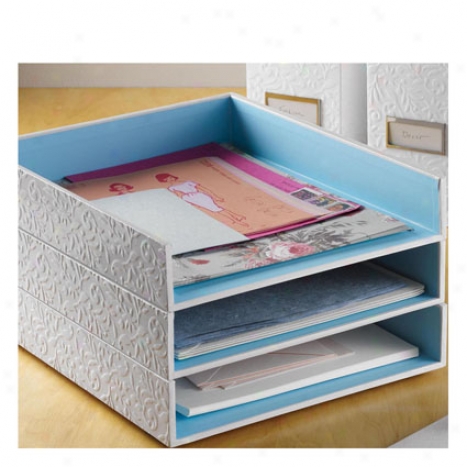 Flora Letter Tray By Intention Ideas - White/blue