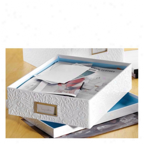 Flora Paperbox By Design Ideas - White/blue