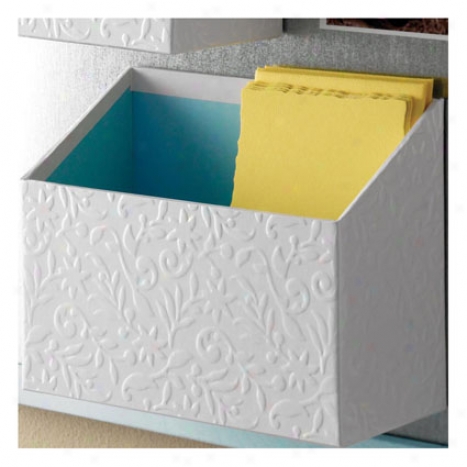 Flora Stuff Bin By Design Ideas - White/blue