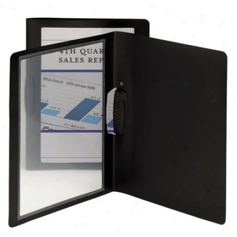 Frame View Poly Report Covers W/ Swing Clip Representation Orientation 5 Pk By Smead - Black