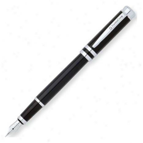 Freemont Fountain Pen Med Point By Franklincovey - Deco Black/crhome