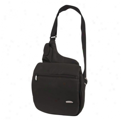 Large Mdssenger-style Shoulder Bag -  Black Microfiber