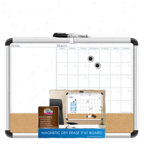 Magnetic Dry Erase 3 N 1 Board Metal Frame 17 X 23 By Board Dudes